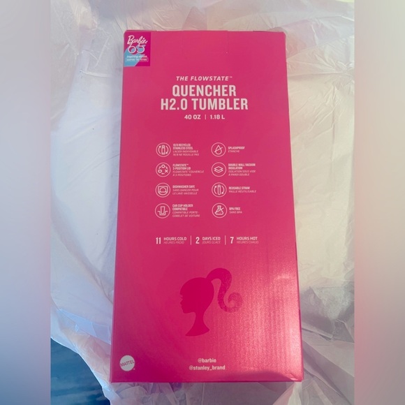 Stanley Barbie Pink Flowstate Quencher Tumbler 40oz - Picture 3 of 4